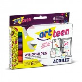 Caneta Marcador Vidro Window Pen 6 Cores Acrilex 002982