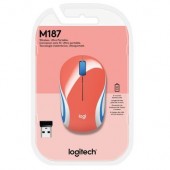 Mouse Mini Óptico S/Fio Coral Logitech M187 003451