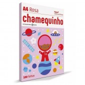 Papel A4  75gr. Rosa  pct.c/100 Folhas Chamequinho 003303