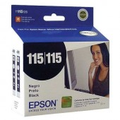 Cartucho Epson 115 TO115126 Preto Original 25 ml Embalagem c/2